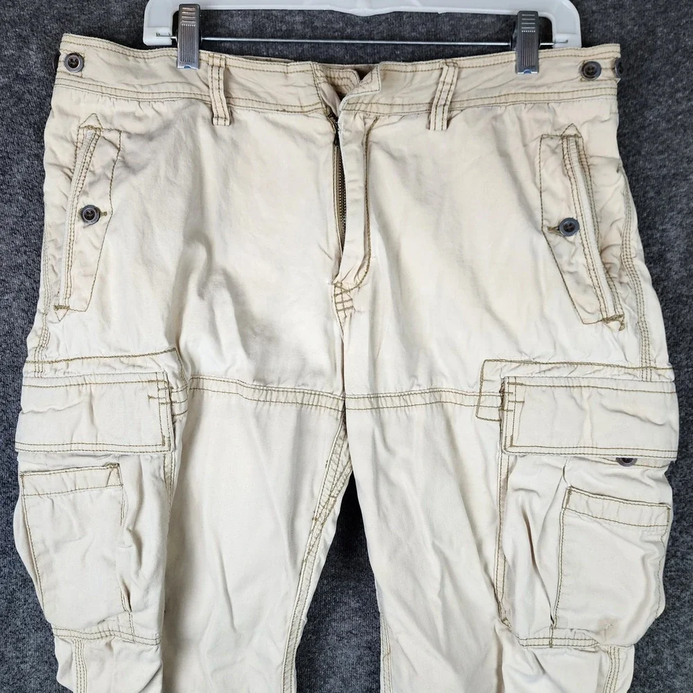 Polo Ralph Lauren Cargo Pants Mens 36x32 Military Vintage Tan Cotton EUC